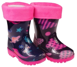 Apawwa BHM-7I children's wellies blue, pink and black size 26-30