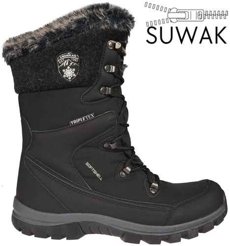 Buty zimowe damskie American Club DSN-36 czarne rozm.37-41