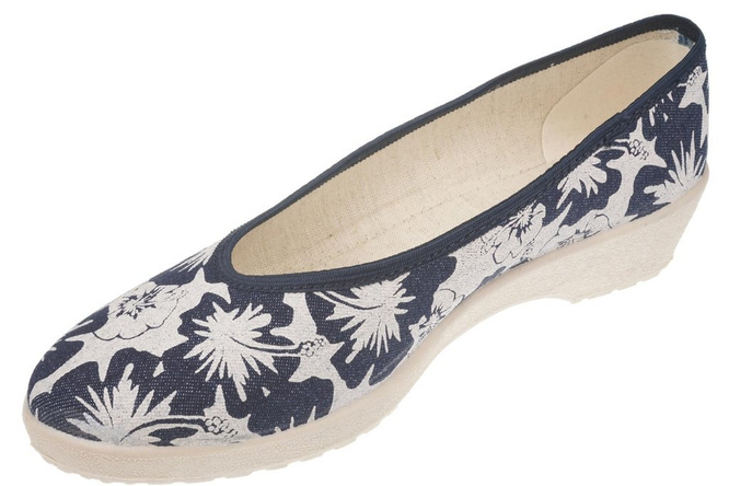 Women's trainers Skarpol 137 KWIATY LEN navy blue size 36-41