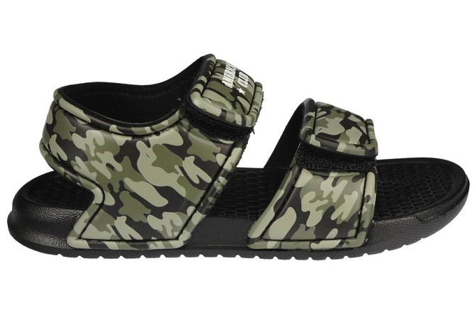 American Club BNH-70 children's pool slippers, green and gray, sizes 24-28