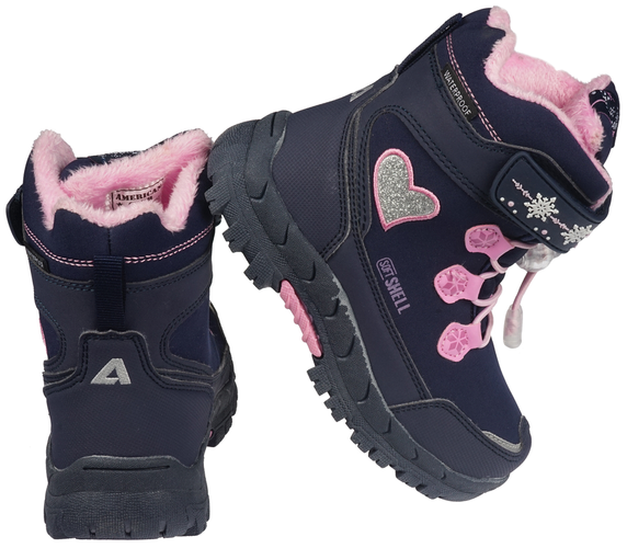 Buty zimowe dziecięce American Club BHL-38 szare i granatowe rozm.27-31