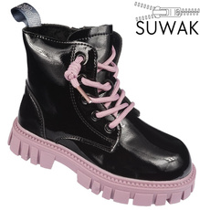 Children's transition shoes Apawwa BNQ421DPI black and pink size 26-31