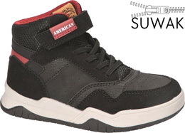 American Club BES-108 black and navy blue shoes for kids, size 27-31