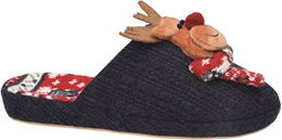 American Club DSL-11 women's textile slippers, green and navy blue, sizes 37-41