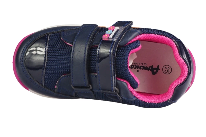Buty sportowe dziecięce American Club A6759A granatowe i różowe rozm.21-26