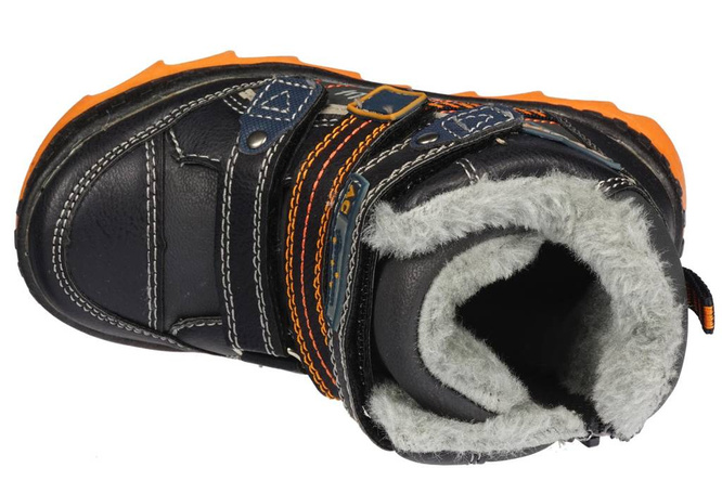 Buty zimowe dziecięce American Club B-87326 popielate i czarne rozm.24-28