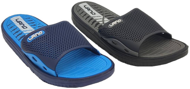 Men's pool slippers Lano MKL-4-6168-X3 blue and black size 42-46