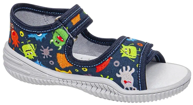 Viggami Kids’ Sneakers TEOŚ DRUK – Navy Blue with Print (Sizes 20–25)