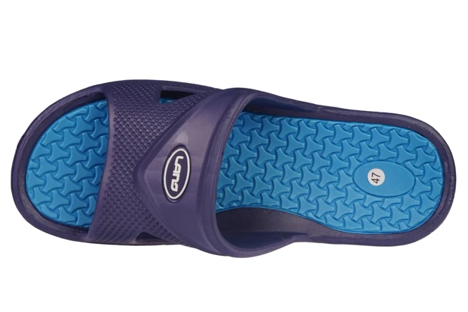 Lano oversized men's pool slippers NKL-0401 gray, blue and green, size 47-49