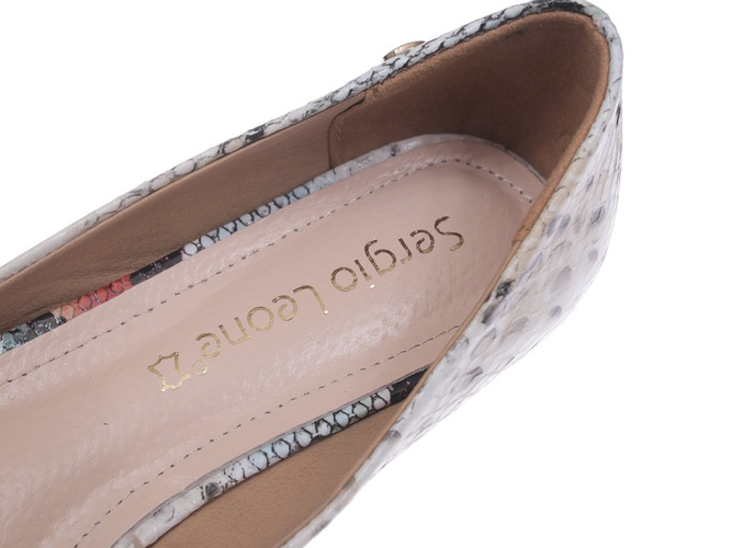 Women's ballerinas Sergio Leone DBL611CZWA beige size 36-40