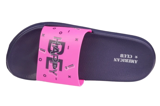 American Club DNH-126 youth swimming pool flip-flops, pink and black, sizes 37-41