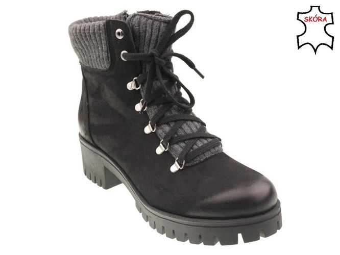 Buty zimowe damskie Bratbut-Natalii D292CZNU czarne 36-41