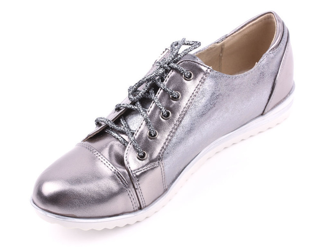 Półbuty damskie Badoxx D7LL-439DSI srebrne rozm.36-41