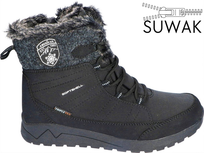 Women's winter shoes American Club DSN-25 black, size 36-41