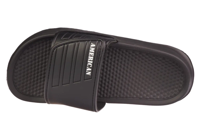 Klapki basenowe młodzieżowe American Club DNH-128 czarne i granatowe rozm.37-41