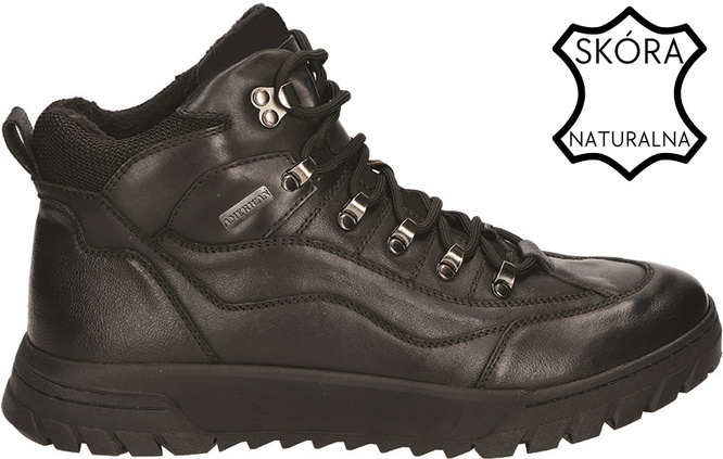 Buty zimowe męskie American Club MCY-163 czarne i beżowe rozm.41-45