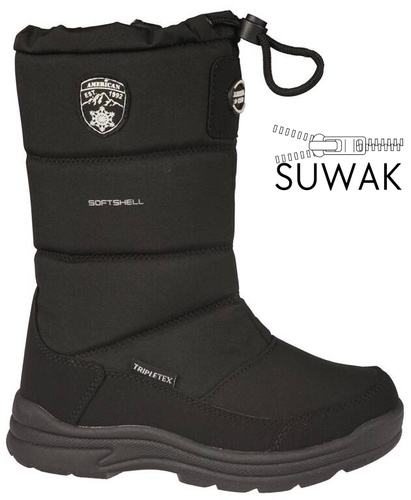 Śniegowce dziecięce American Club CSN-48 czarne rozm.27-36