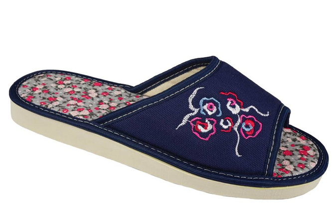 Women's slippers Meteor DV602 DANUTA navy blue, size 36-41