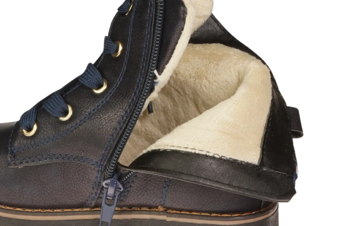 Children's winter shoes American Club BAB-17182E black and navy blue, size 27-31