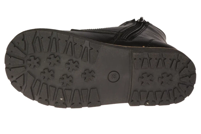 Children's winter shoes American Club BAB-17182E black and navy blue, size 27-31