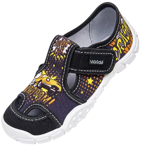 Children’s Sneakers Viggami ADAŚ CAR CZ – Black, Sizes 26–36