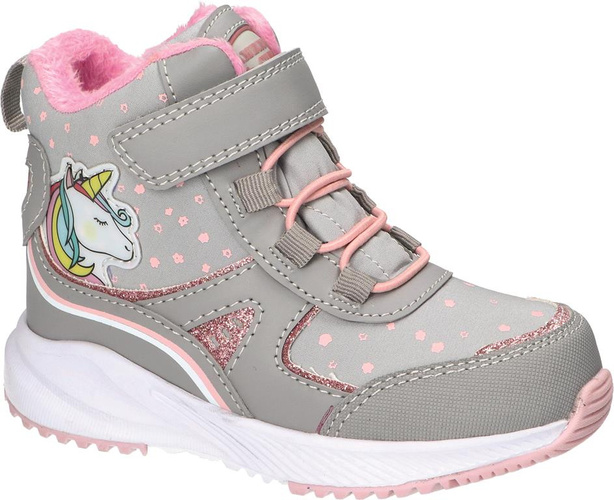 Buty zimowe dziecięce American Club BRL-92 szare i granatowe rozm.28-32