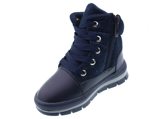 Children's winter shoes Clibee BK-906BU navy blue size 27-32