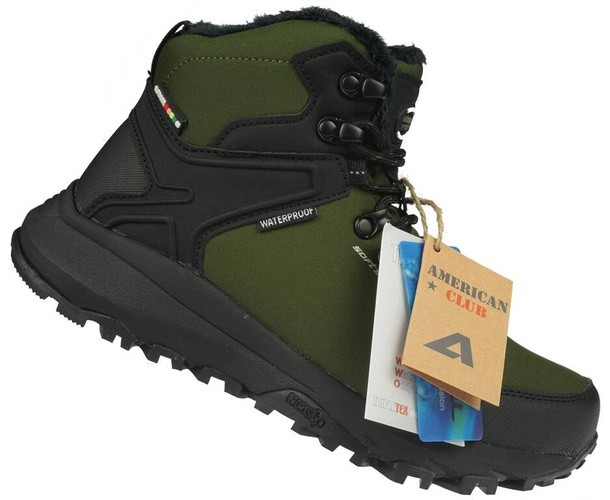 Buty trekkingowe męskie American Club MHL-144 czarne i zielone rozm.40-43