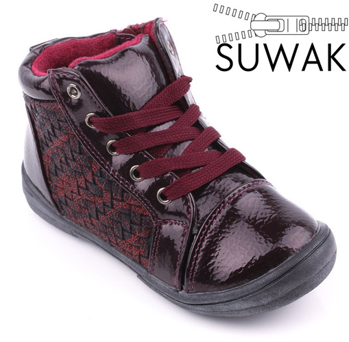 Children's transitional shoes Apawwa BH828WI burgundy size 25-30