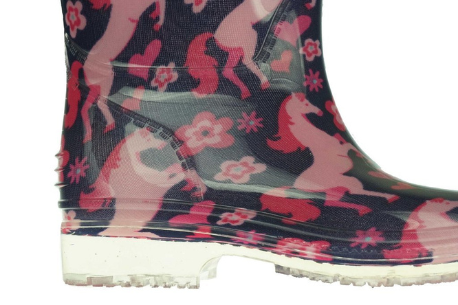 Children's rubber boots LaNo CFMTT-09PINA navy blue-pink size 30-35