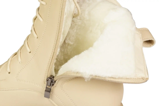 Women’s winter boots **Cabin DJH22-5BE** beige, sizes 37–42