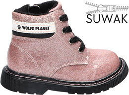 American Club BES-139 children's winter shoes, pink and black, sizes 25-29