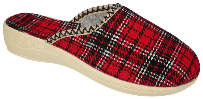 Women's textile slippers Fatex DF2202 red, size 36-41