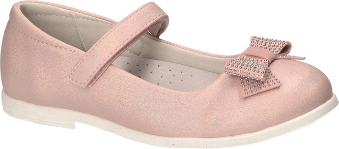 Półbuty dziewczęce American Club CXD-48 białe i różowe metaliczne rozm.31-35