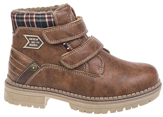 Buty zimowe dziecięce American Club BRH-45 granatowe i brązowe rozm.27-31