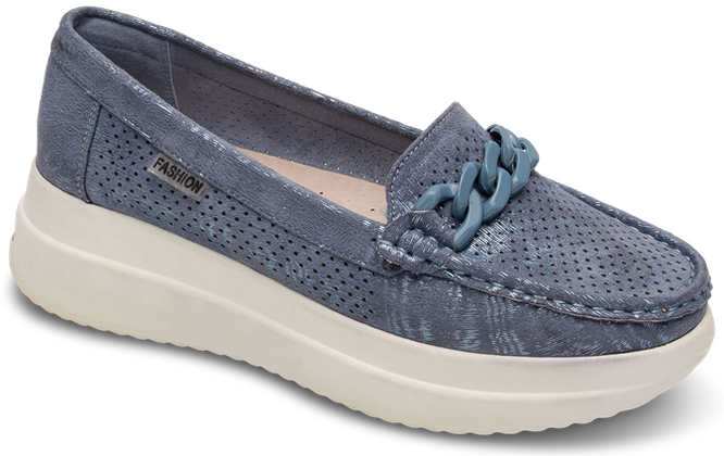 Mokasyny damskie Skotnicki DP-3-0665BU niebieskie rozm.36-41