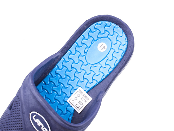 Lano oversized men's pool slippers NKL-0401 gray, blue and green, size 47-49