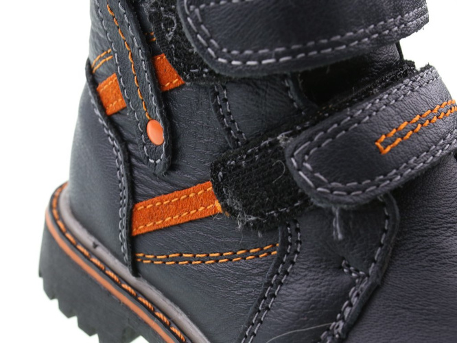 Children's winter shoes Clibee AH-94BUOR navy blue and orange size 21-26