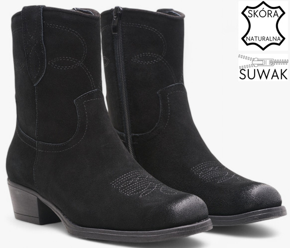 Sergio Leone DBT-284-SCZ women's cowboy boots black size 36-40