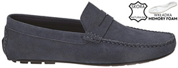 American Club MCY-120 men's moccasins, navy blue and beige, sizes 41-45
