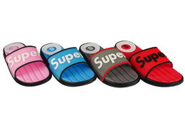 Youth pool slippers Rarlon DYX-92 gray, pink, red and blue size 36-41