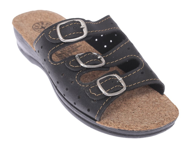 Women's Turkish slippers Fatex DF1938BL black size 36-41