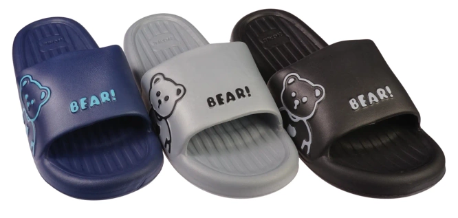 Men’s Pool Slides Sport MHB8313 – Black, Grey, and Navy Blue, Sizes 40–45