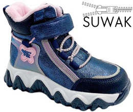 Children's winter shoes Clibee AH-260DBUPI navy blue and pink holographic sizes 22-27