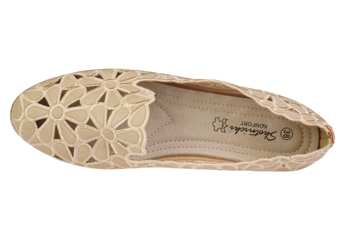 Women's ballerinas Skotnicki DP-3-0568ABE beige size 36-41