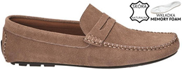 American Club MCY-117 men's moccasins, beige, sizes 41-45
