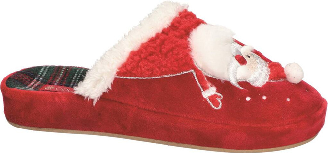American Club DSL-12 women's textile slippers, red and navy blue, sizes 37-41