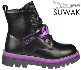 Children's winter shoes Clibee BA134BLPU black and purple size 27-32