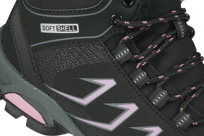 Buty trekkingowe młodzieżowe Superun D8635-23BLPI czarno-różowe rozm.38