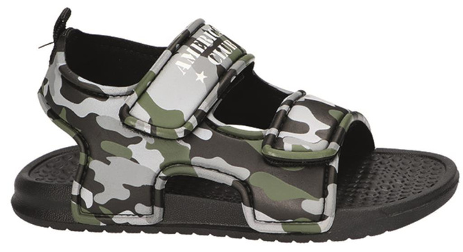 American Club BNH-70 children's pool slippers, green and gray, sizes 24-28